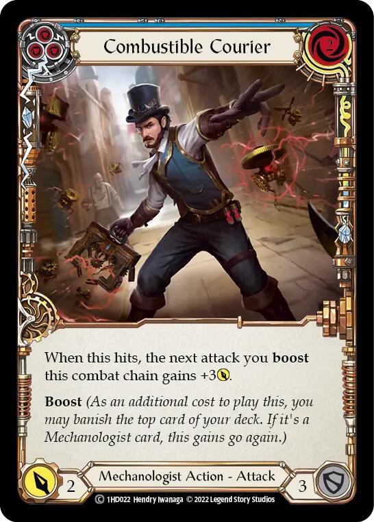 Combustible Courier (Blue) [1HD022] (History Pack 1 Dash Blitz Deck)