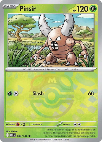 Pinsir (003/131) (Master Ball Pattern) [Scarlet & Violet: Prismatic Evolutions]