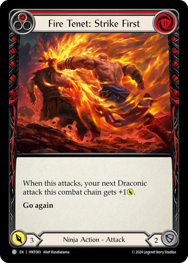 Fire Tenet: Strike First (Red) [HNT083] (The Hunted)  Rainbow Foil