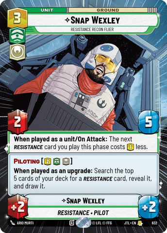 Snap Wexley - Resistance Recon Flier (832) (Hyperspace Foil) (832) [Jump to Lightspeed]