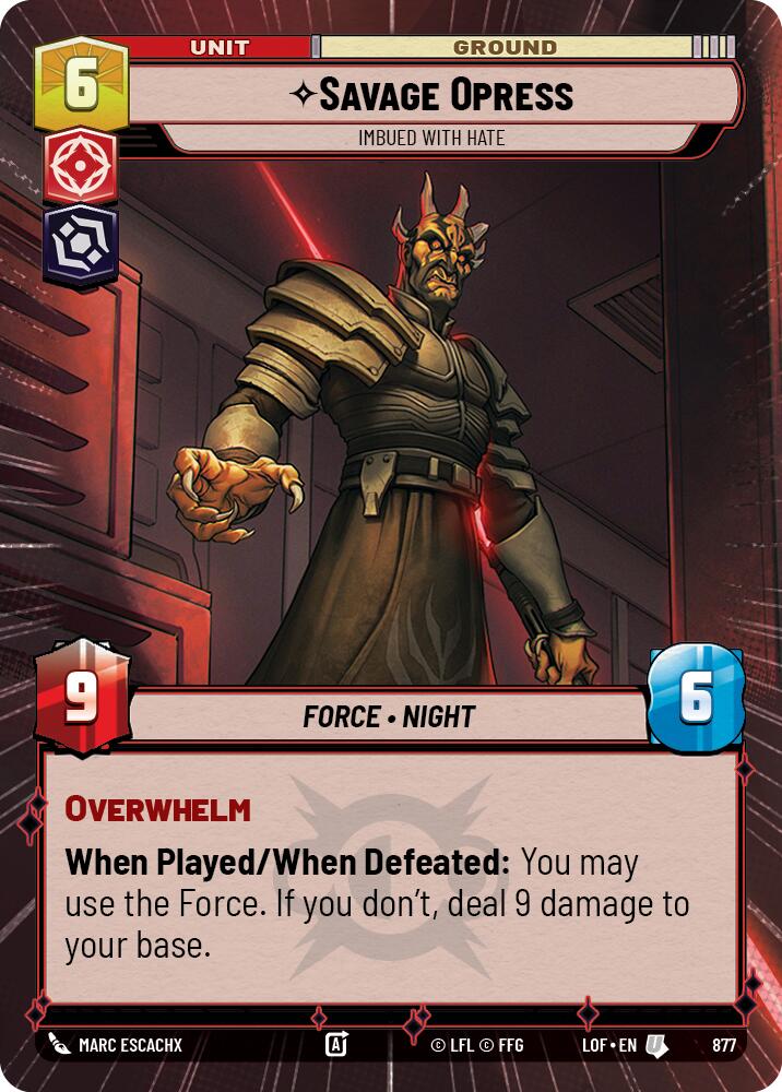 Savage Opress - Imbued With Hate (877) (Hyperspace Foil) (877) [Legends of the Force]