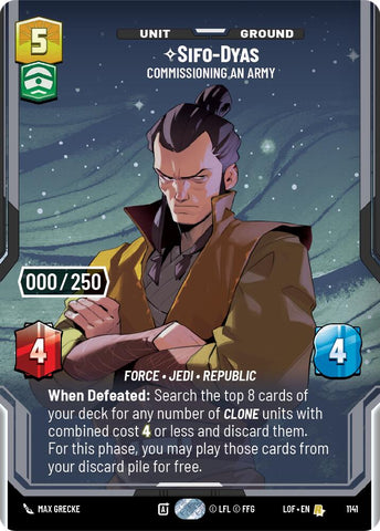 Sifo-Dyas - Commissioning An Army (1141) (Serialized) (1141) [Legends of the Force]