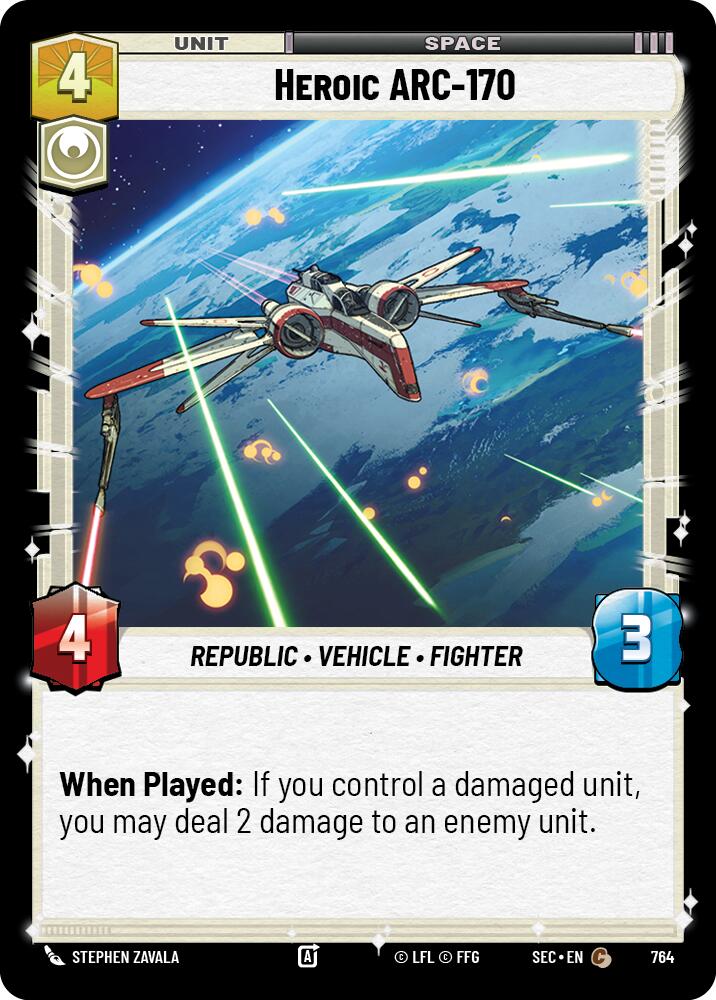 Heroic ARC-170 (764) (Foil) (764) [Secrets of Power]