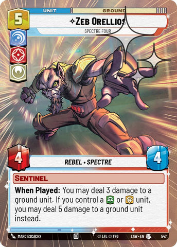 Zeb Orellios - Spectre Four (547) (Hyperspace Foil) (547) [A Lawless Time]