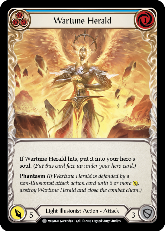 Wartune Herald (Blue) [MON028-RF] 1st Edition Rainbow Foil