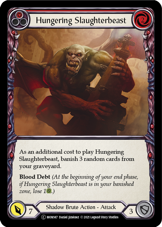 Hungering Slaughterbeast (Red) [U-MON147-RF] Unlimited Rainbow Foil