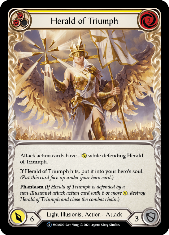 Herald of Triumph (Yellow) [U-MON009-RF] Unlimited Rainbow Foil