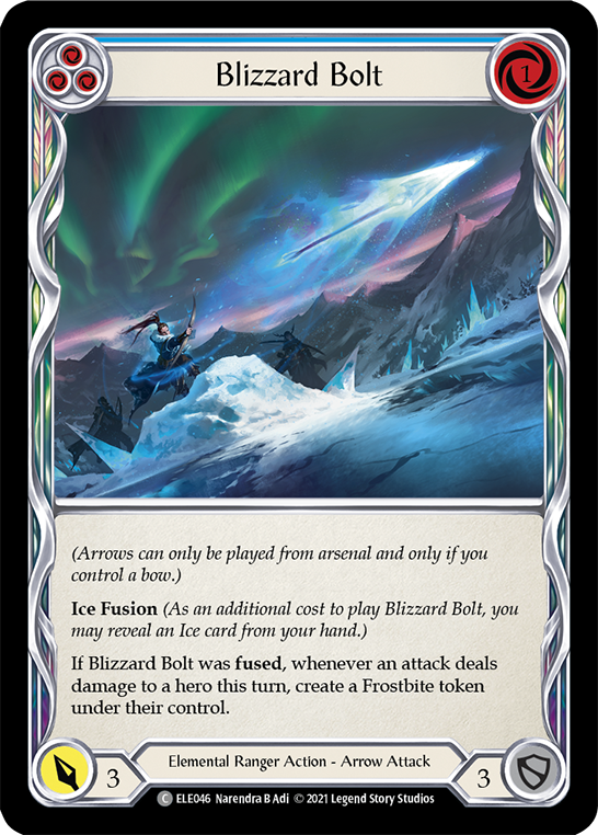 Blizzard Bolt (Blue) [ELE046] (Tales of Aria)  1st Edition Rainbow Foil